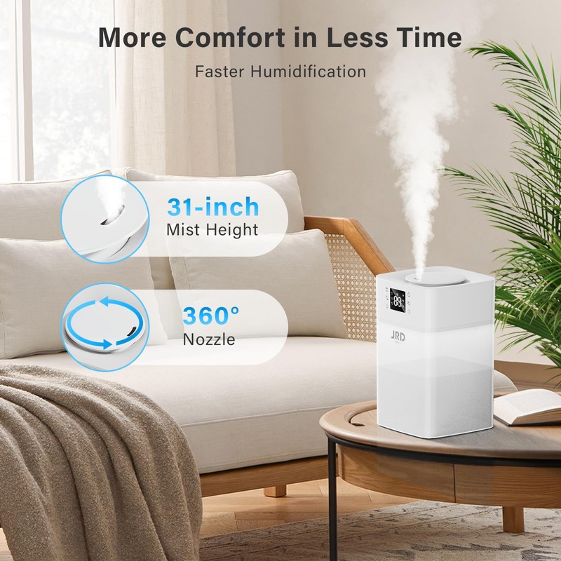 JRD 4L Humidifiers for Bedroom, Cool Mist Humidifier for Large