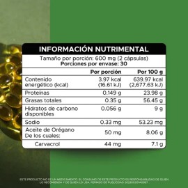 Pacalli Aceite De Orégano 88 Carvacrol  60 Cápsulas                                                                                                   