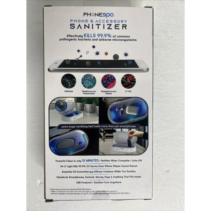 Phone Spa New Phone Spa Phone and Accessory Sanitizer UV-C