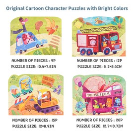 TOI Leveled Puzzles for Kids Aged 2.5 and Up, Toddler Puzzle Preschool Learning Jigsaw Puzzles, Large Pieces Educational Game for Boys Girls, Cognitive Story Step 2