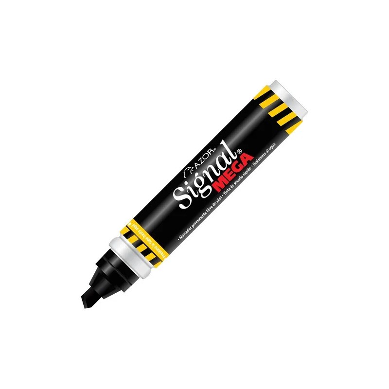 Marcador Permanente Azor Signal Mega 1500ne Cincel Negro 6pz