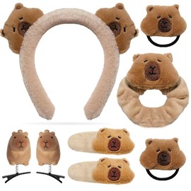 RHUIOKJLDF Headband, Hair Accessory Cute capybara headband with hair accessory set，Various styles of hair clips and hairbands