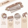 Dreamlover Wig Clips, Hair Extension Clips, 10 Teeth, Brown, 30
