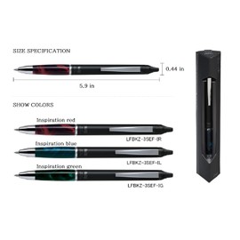 Pilot Japan Frixion Ball Knock Zone 0.5mm Inspiration Green Black Ink LFBKZ-3SEF-IG Japan Import With Original Stylus Ballpoint Touch Pen