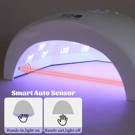 Fcozpjk UV LED Nail Lamp, 48W Nail Dryer for Gel Polish with 30 Beads 4 Timers Smart Sensor Fast Curing Home Manicure Professional Salon Nails Art Tools Supplies