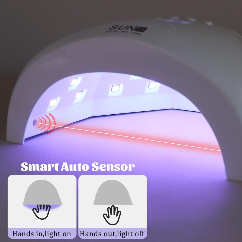 Fcozpjk UV LED Nail Lamp, 48W Nail Dryer for Gel