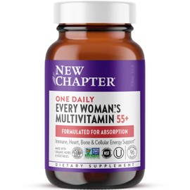 New Chapter Women’s Multivitamin 55+, Astaxanthin, B6, B12, D3, Vitamin C & Zinc, Immune, Heart, Cellular Energy, and Bone Support, Gentle on The Stomach, One Daily, Non-GMO, Gluten-Free, 96 Tablets