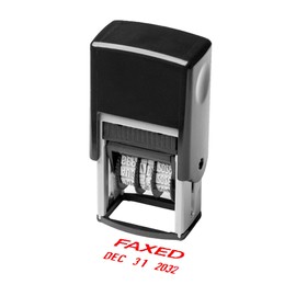 Self Inking Rubber Stamp, Phrase with Date Stamp, Refillable Office Supply Business Stamps (Faxed)