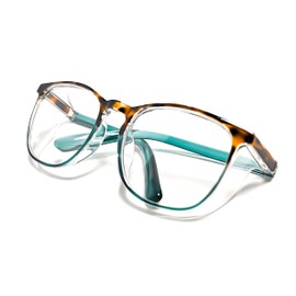 LeonDesigns Safety Glasses Anti-Fog Goggles Z87.1 Blue Light Blocking Anti-Dust UV Protection Glasses For Men Women (Tortoise/Green)