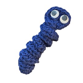 Handmade Emotional Support Worry Worm, Crochet Worry Worm Inspirational Cares, Cute Knitted, Easy Install Easy to Use Blue