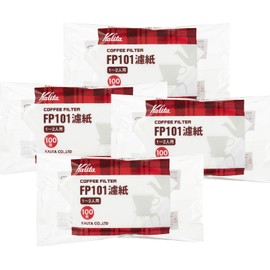 Karita Kalita Coffee Filter FP101 Filter Paper, For 1-2 People, 100 Sheets Per Pack, White #11109, Set of 4