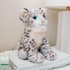 The Petting Zoo Snow Leopard Stuffed Animal, Gifts for Kids, Wild Onez Zoo Animals, Snow Leopard Plush Toy 12 inches