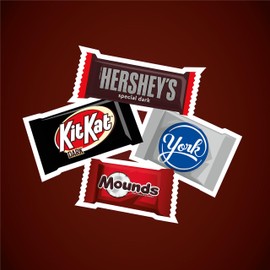 Hershey Assorted Dark Chocolate Flavored Snack Size, Candy Party Pack, 32.89 oz