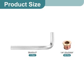 sourcing map 40Pcs 1/4"-20x25/64" Threaded Inserts Nuts, Zinc Alloy Hex Socket Drive Screw-in Nut Threaded Inserts with 1Pcs Hex Wrench, Wood Inserts Bolt Assortment Kit for Wood Furniture