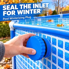 2 Pack Above Ground Pool Inlet Winter Plugs with Sealing Rings, 3.5 Inch Threaded Pool Winterizing Covers