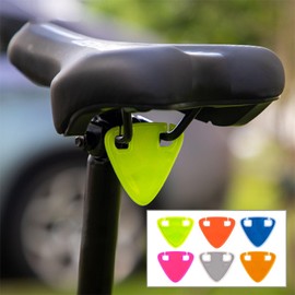 FACETHALO Bicycle Reflector Light, Rear, Set of 6 Colors, Triangular, Double-Sided TPU Material, Ensure Night Safety, Attaches to the Back of the Saddle, High Visibility Reflective Material, Ideal for Bicycle Commuting