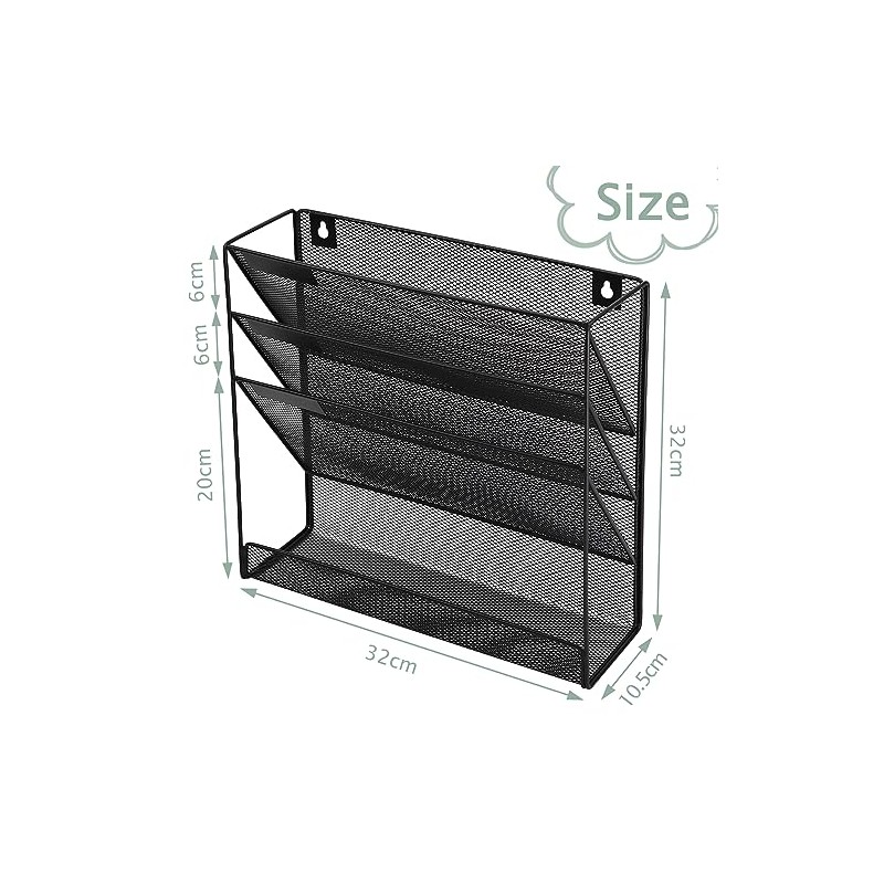 ideallife ideallife 3 Pockets Mesh Wall File Holder Organizer with