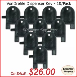 VonDrehle, Sysco VonDrehle Dispenser Key for Paper Towel & Toilet Tissue Dispensers - (10/pk.)