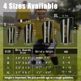 Children's Football Shin Pads with Shin Sleeves & Football Socks for Boys & Girls Aged 3-8.8-10.10-12.12-16 Boys & Girls (Black, S (Toddler, 2-4 Years))