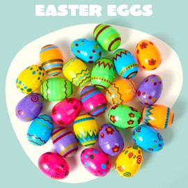 JOYIN 36PCS 2.3" Printed Empty Plastic Eggs Fillable, Bright Colorful Plastic Eggs Bulks for Festival Hunt, Filling Treats, Party Favor, Basket Stuffers, Classroom Prize Supplies