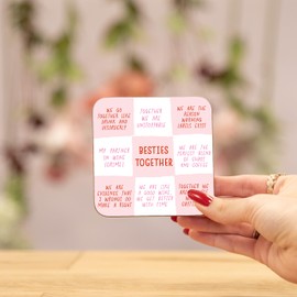 Manta Makes Best friend gifts - friendship wooden coaster for a special friend, best friend birthday gifts, bestie work friend gift, 21st 30th 40th 50th birthday gifts for women (Besties together)