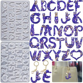 Tergoo Alphabet Resin Molds, Silicone Letter Number Resin Casting Molds Backyard for Keychain Epoxy Resin DIY Craft (Cat Shape)