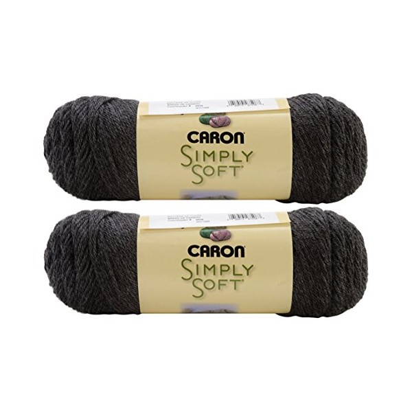 Bulk Buy: Caron Simply Soft Yarn Solids (2-Pack) (Charcoal Heather)