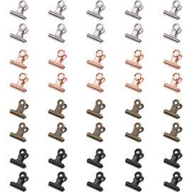 Metal Hinge Clips Bulldog Clips, 1 Inch, Pack of 40 (Multicolor)