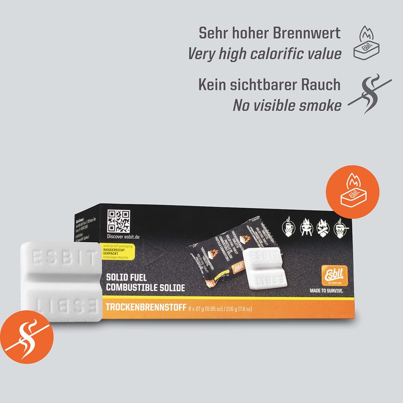 Esbit Dry Fuel - 8 x 27g Tablets for Camping