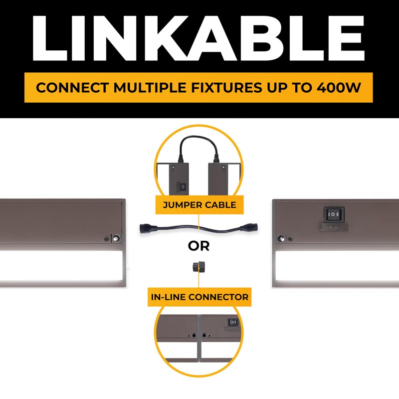 LED Under Cabinet Lighting Hardwired - 3CCT 9 Inch Bronze