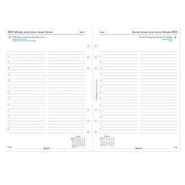 Filofax A5 day per page 5 language appointments diary - 2023, White,23-68515