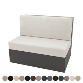 LIFEDX Camper Cushion Covers, Zip Seat Covers, Stretch Velvet, 1/2 Pieces, Replacement Covers for Caravan, Futon Cover, Without Armrest, Sofa Seat Cushion Cover, Non-Slip Cushion Covers for Trailer,