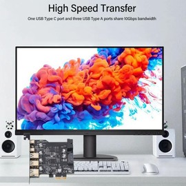 ASHATA PCIe to USB 3.2 Gen 2 Card with 20 Gbps Bandwidth, 3 USB Type A 2 USB Type C 5 Port PCI Express Expansion Card for Windows for Linux for OS X PC Desktop Computers