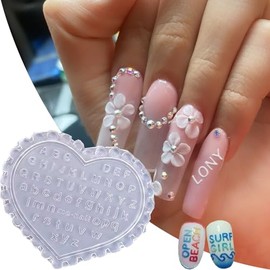 3D Letter Molds Silicone Nail Tools English Nail Molds Letter Nail Charms Resin Molds Nail Art Carving Nail Stencils Silicone Molds for Resin Nail Art Supplies for Women Acrylic DIY