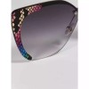 Foster Grant Rainbow Snakeskin Cat Eye Half Frame Gold Metal