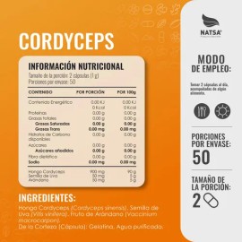 Cordyceps Adaptogeno, 200 Cápsulas (2 Frascos 100 Cap C/u) Sabor Natural