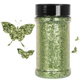 WOOGLITTER Sage Green Glitter, 7.05 Oz (200g), Chunky Glitter for Resin Crafts Nails Tumblers Slime Cosmetic and Festival Decoration - Sage Green Chunky Glitter Bulk
