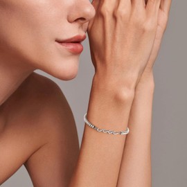 BABORI Retirement Gift for Woman 2025, Teacher Nurse Cowoker Friends Retired Farewell Retirement Women Wave Bracelet Gifts Ideas Silver Wave Bracelet