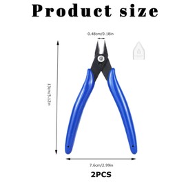 2 Pcs Wire Cutters, Precision Flush Cutters Side Cutters, Small Cable Cutter Cutting Snips Diagonal Pliers for Cable Tie, Electrical, Home Repairs,DIY Jewelry, 5 Inches