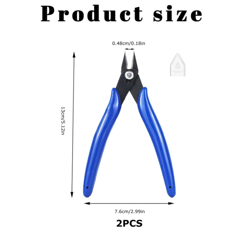2 Pcs Wire Cutters, Precision Flush Cutters Side Cutters, Small