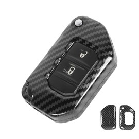 Key Fob Cover Case Protector Fit for Jeep Wrangler JL JLU Gladiator JT 2018-2025 (Carbon Fiber)