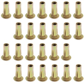 Qjaiune 25pcs Multi-Grip Rivet-Nut Pre Bulbed Threaded Inserts, M8 Rivet Nut Heavy Duty Nutsert, Flat Head Slotted Rivet Nut Carbon Steel Rivet Fasteners Inserts