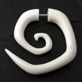 Fly Style 1 Pair of Women's Earrings Fake Spiral Horn Natural Women's Jewellery, Horn