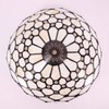 WERFACTORY Tiffany Lamp Shade Replacement 12X6 Inch Cream Amber Stained