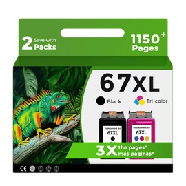 67XL Ink Cartridges Replacement for HP 67 XL Black Color Combo Pack for HP67 HP67XL 2855e 2827e 2700 2755e 4100 4255e 6400 2852e 2752e 2700e 4227e 4100e 4155e 6455e 6000 6400e 2742e 2734e 6458e 4200