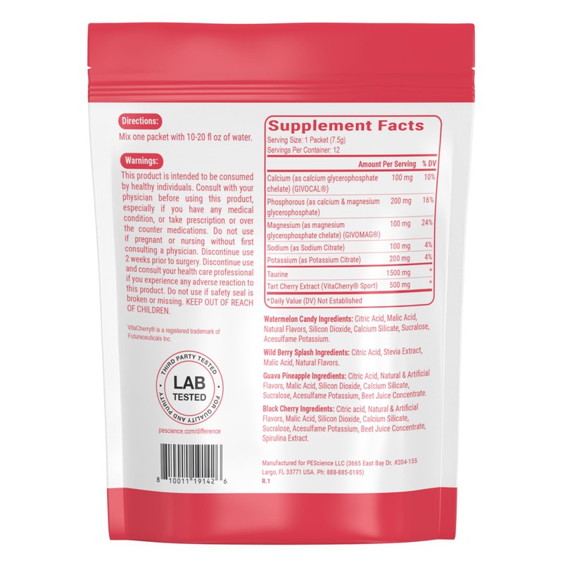 PEScience Versalyte Electrolyte Hydration Packets, Sugar Free Electrolyte Powder with