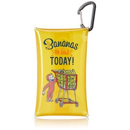 Curious George Coin Case, Coin Purse, Coin Storage, Wallet, Small Items, Clear Multi Case, Small, With Hooks, Transparent PVC, Banana (MCG-035)