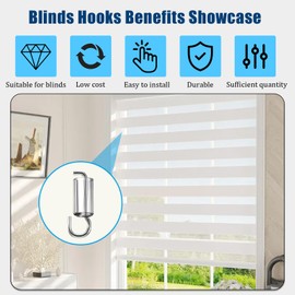 Sgphrzlt 8 Set Blind Wand Replacement Hook and Sleeve, Tilt Wand Wire and Sleeve Collar for Window, Vertical Blinds Repair Kit, 1 Inch Square Head-Rail for Horizontal Blinds Parts