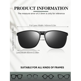 Frienda 3 Pares Gafas de Sol Polarizadas con Clip Grandes Abatibles Antirreflejos