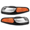 AmeriLite Black Replacement Bumper Parking Turn Signal Lights Set For